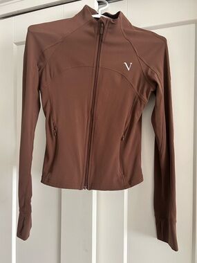 Logo Women's Brown Full-Zip Bomber Jacket